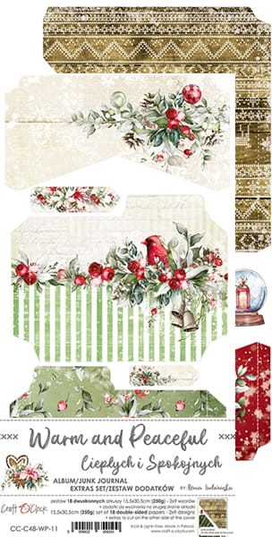 Zestaw dodatków do scrapbookingu Warm and Peaceful Junk Journal