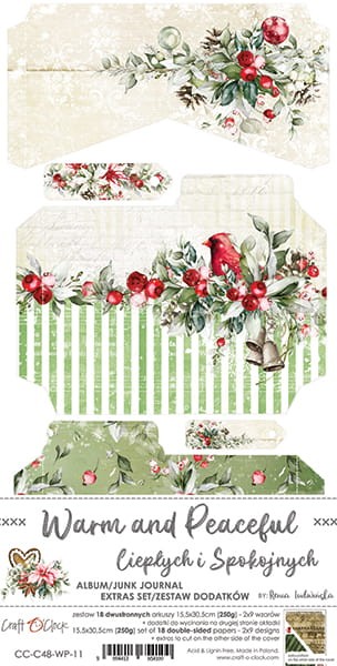 Zestaw dodatków do scrapbookingu Warm and Peaceful Junk Journal