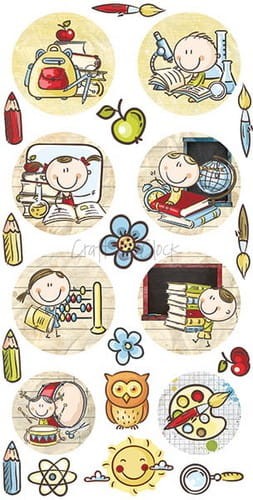 Zestaw Etykiet do Scrapbookingu Craft O.Clock - School Adventures