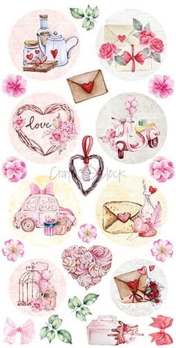 Zestaw Etykiet do scrapbookingu Craft O'Clock - In Love