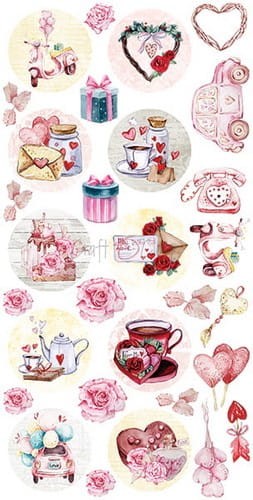 Zestaw Etykiet do scrapbookingu Craft O'Clock - In Love