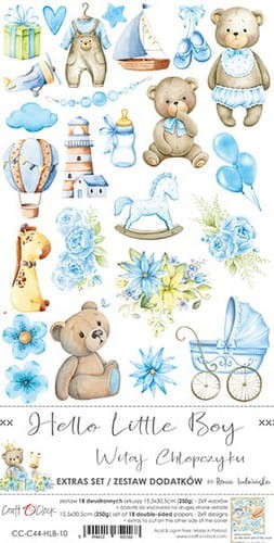 Zestaw dodatków do scrapbookingu Craft O'Clock - Hello Little Boy