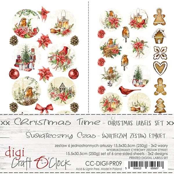 Zestaw Etykiet do scrapbookingu Craft O'Clock - Christmas Time