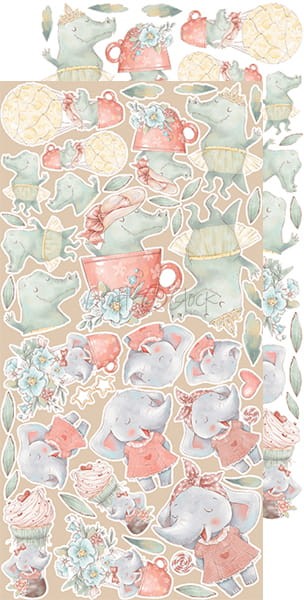 Zestaw dodatków do scrapbookingu Craft O'Clock - Safari Friends - Dziewczynka