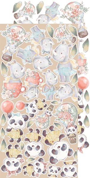 Zestaw dodatków do scrapbookingu Craft O'Clock - Safari Friends - Dziewczynka