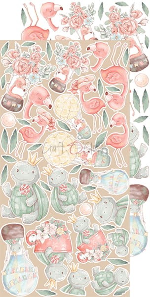 Zestaw dodatków do scrapbookingu Craft O'Clock - Safari Friends - Dziewczynka