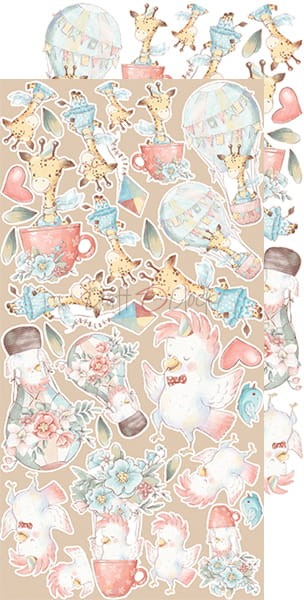 Zestaw dodatków do scrapbookingu Craft O'Clock - Safari Friends - Dziewczynka