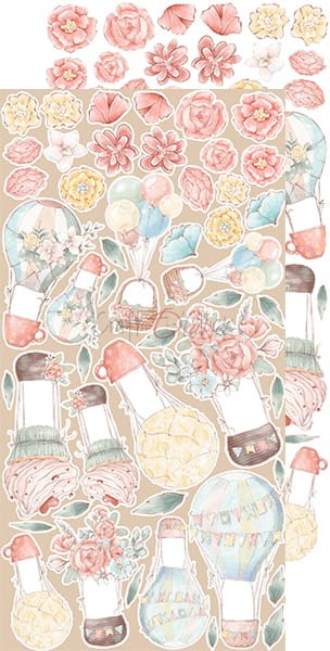 Zestaw dodatków do scrapbookingu Craft O'Clock - Safari Friends - Dziewczynka