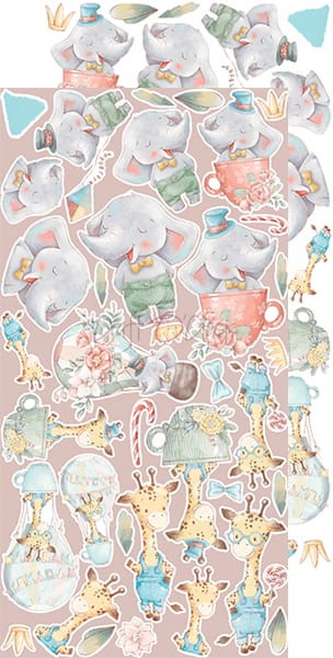 Zestaw dodatków do scrapbookingu Craft O'Clock - Safari Friends - Chłopiec