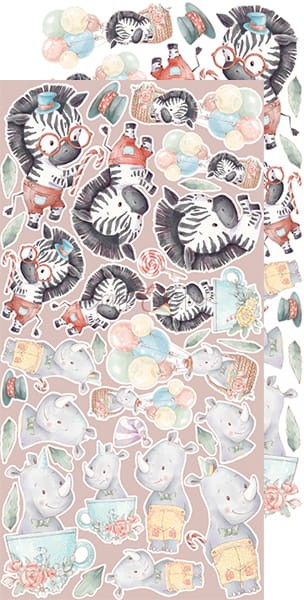 Zestaw dodatków do scrapbookingu Craft O'Clock - Safari Friends - Chłopiec