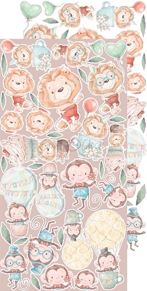 Zestaw dodatków do scrapbookingu Craft O'Clock - Safari Friends - Chłopiec