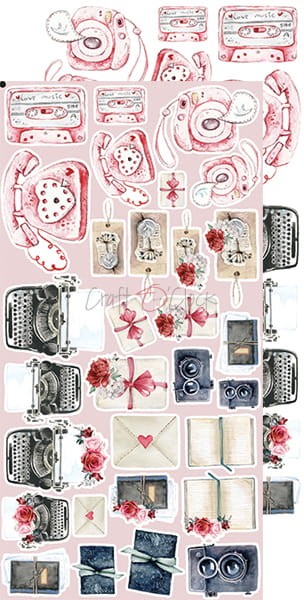 Zestaw dodatków do scrapbookingu Craft O'Clock - Vintage Love