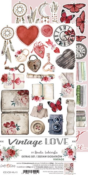 Zestaw dodatków do scrapbookingu Craft O'Clock - Vintage Love