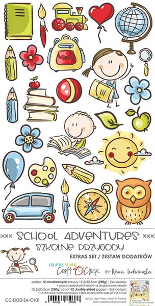Zestaw dodatków do scrapbookingu Craft O'Clock - School Adventures