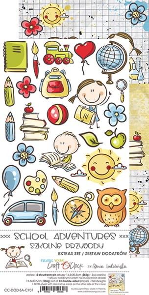 Zestaw dodatków do scrapbookingu Craft O'Clock - School Adventures