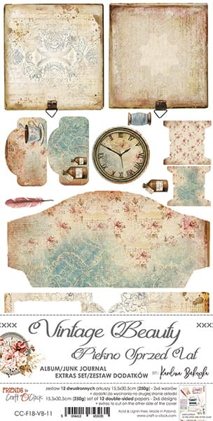 Zestaw dodatków do scrapbookingu Craft O'Clock - Vintage Beauty