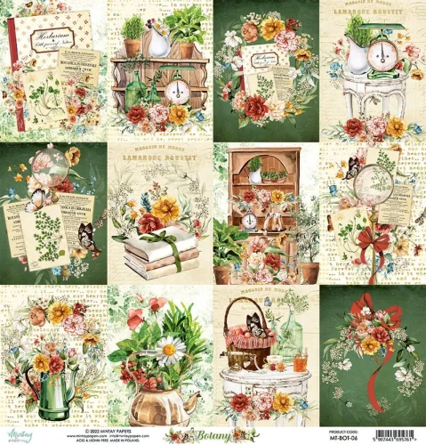 Arkusz papieru do scrapbookingu Mintay Papers - BOTANY 6 30x30.webp