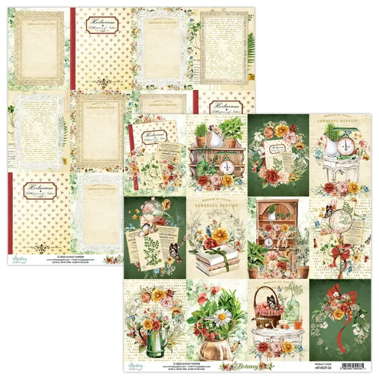 Arkusz papieru do scrapbookingu Mintay Papers - BOTANY 6 30x30 1.webp