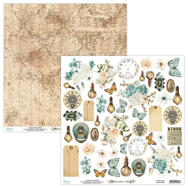 Arkusz elementów do wycinania do scrapbookingu Mintay Papers - GRANDMA'S ATTIC 30x30 1.webp