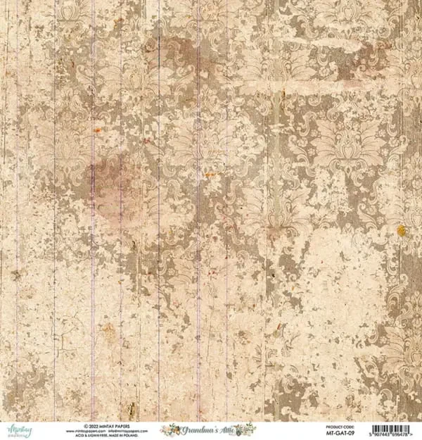 Arkusz elementów do wycinania do scrapbookingu Mintay Papers - GRANDMA'S ATTIC 30x30 2.webp
