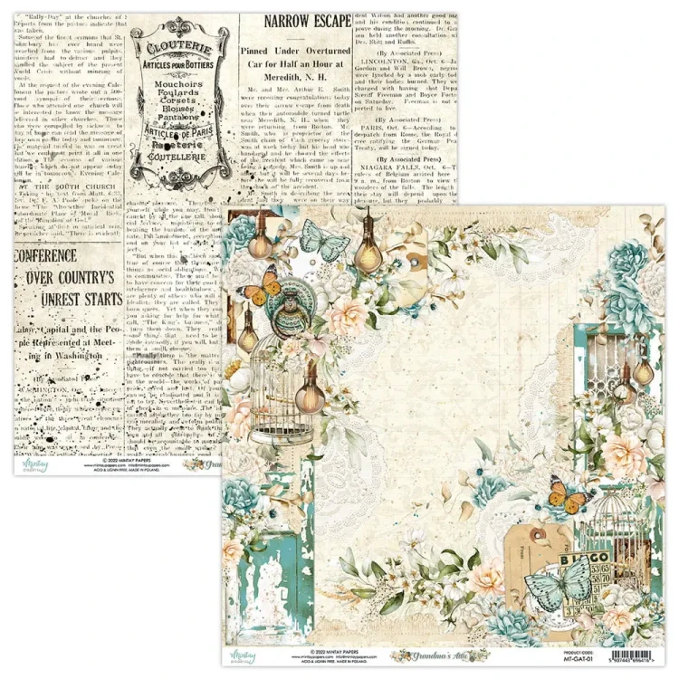 Zestaw papierów dom scrapbookingu Mintay Papers - GRANDMA'S ATTIC 30X30 1.webp