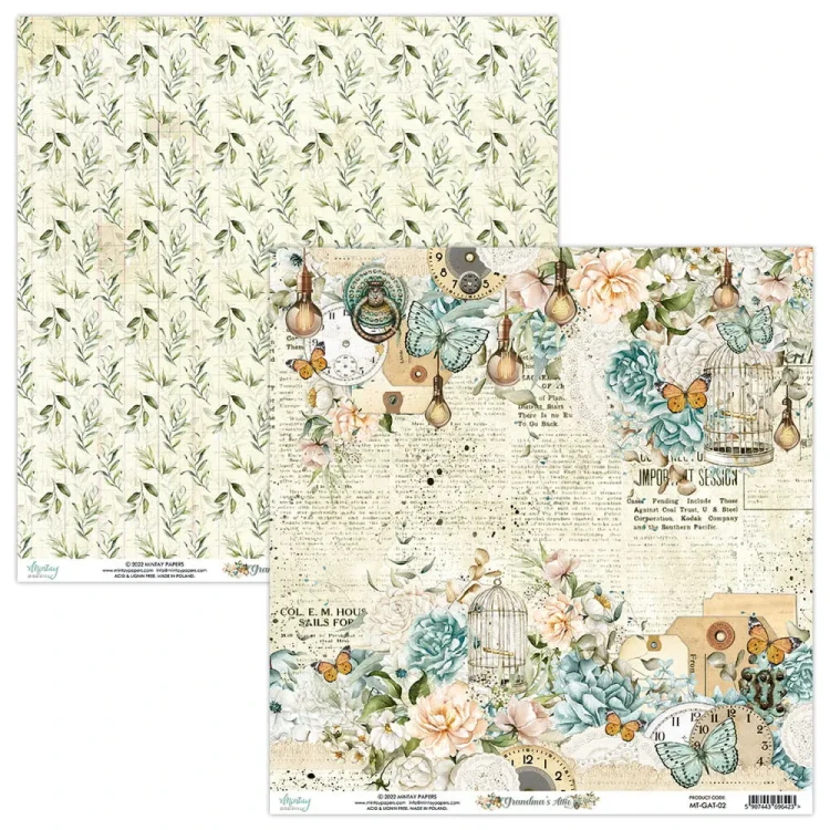 Zestaw papierów dom scrapbookingu Mintay Papers - GRANDMA'S ATTIC 30X30 2.webp
