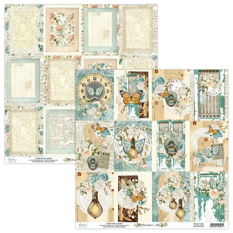 Zestaw papierów dom scrapbookingu Mintay Papers - GRANDMA'S ATTIC 30X30 6.webp