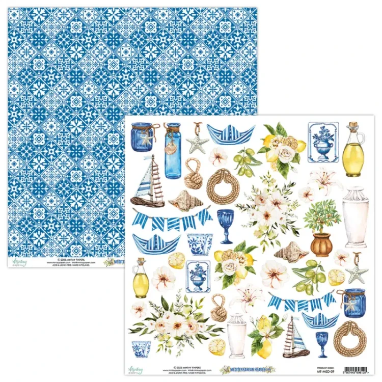 Zestaw papierów do scrapbookingu Mintay Papers - MEDITERRANEAN HEAVEN 30x30 2.webp