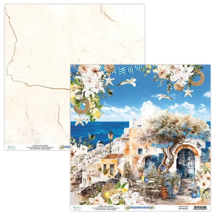 Zestaw papierów do scrapbookingu Mintay Papers - MEDITERRANEAN HEAVEN 30x30 3.webp