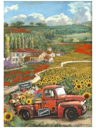stamperia-papier-ryzowy-a4-sunflower-art-autko-vintage.webp