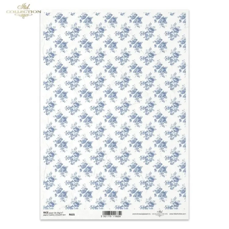 Papier ryżowy do decoupage Itd Collection A4 - Tło kwiatowe R0635.webp