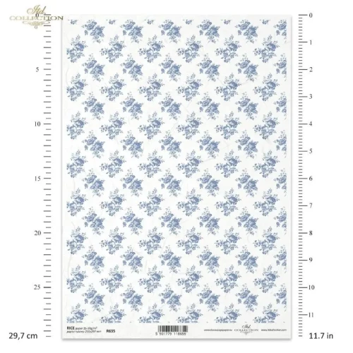Papier ryżowy do decoupage Itd Collection A4 - Tło kwiatowe R0635-1.webp