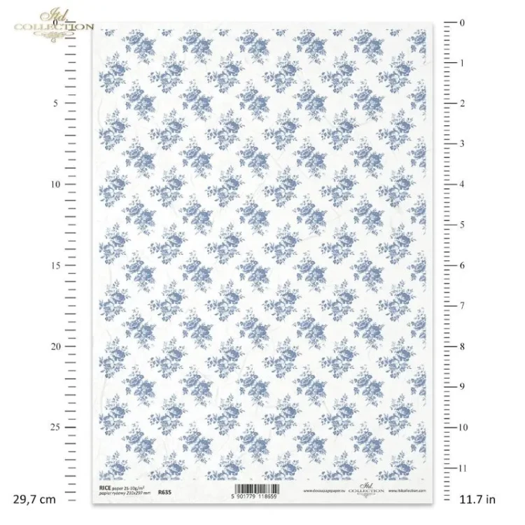 Papier ryżowy do decoupage Itd Collection A4 - Tło kwiatowe R0635-1.webp