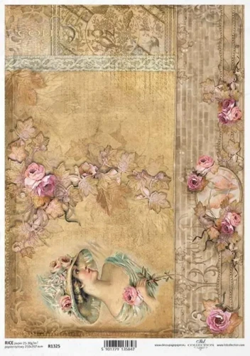 Papier-ryzowy-do-decoupage-Itd-Collection-A4 - tlo-vintage-R1325.webp